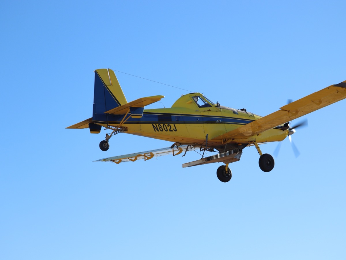 Aerial view of native-seed reseeding during a Great Basin restoration project